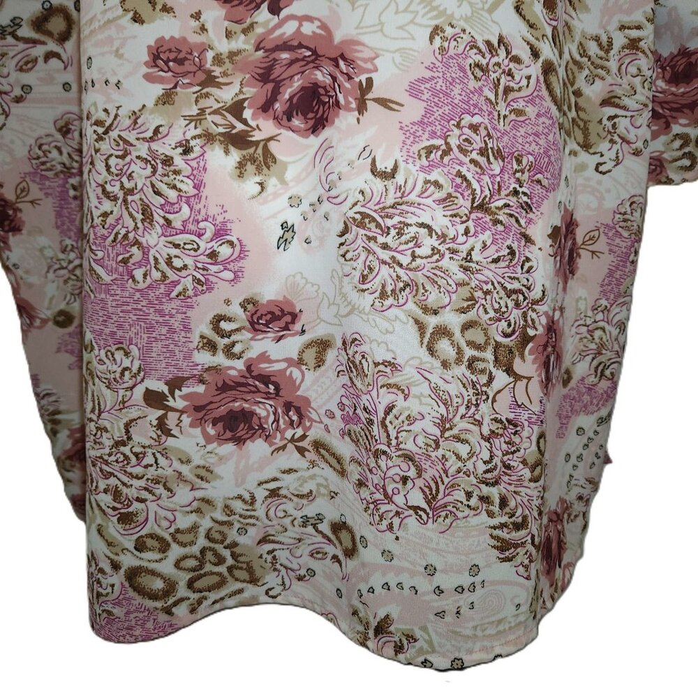 ❤️ 4/$20 Denim 24/7 top Women's 26W floral embellished blouse embroidery beaded - Picture 16 of 16